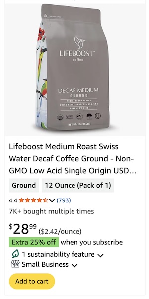 Amazon product title on desktop