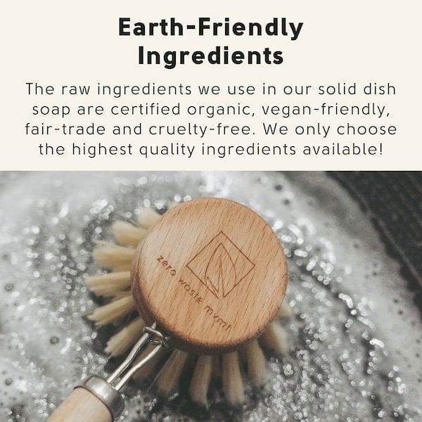 earth-friendly ingredient dish soap closeup in use
