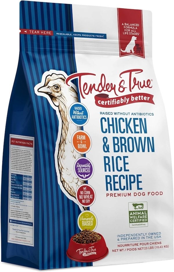 tender and true pet food 3/4 product photography shot