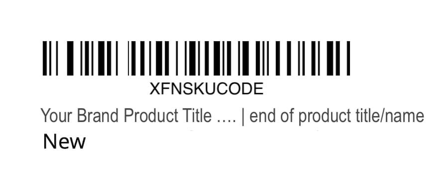 example of Amazon FNSKU barcode label