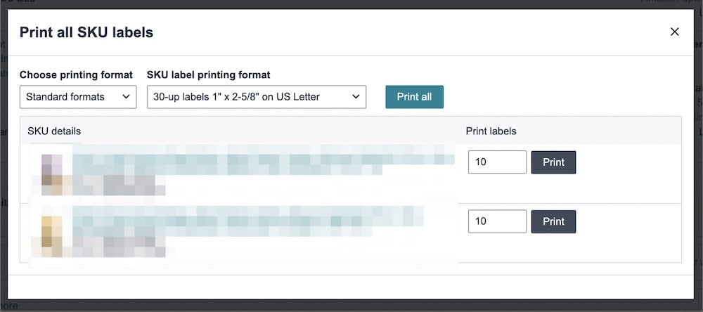 print your fnsku labels