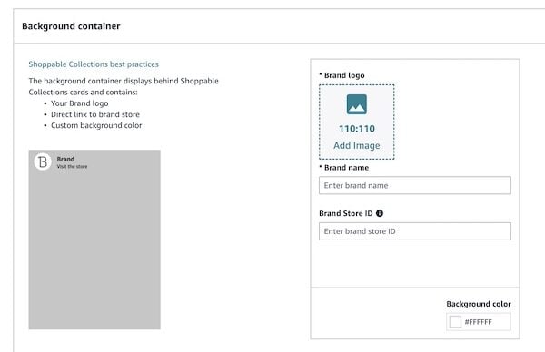 add background container details