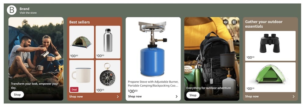 amazon camping brand example