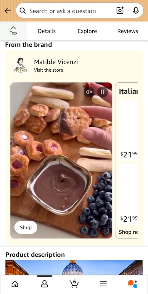 shoppable collection on mobile