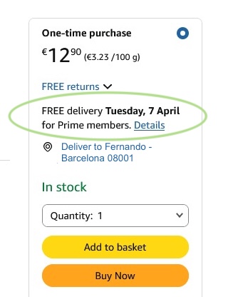 prime message on buy box